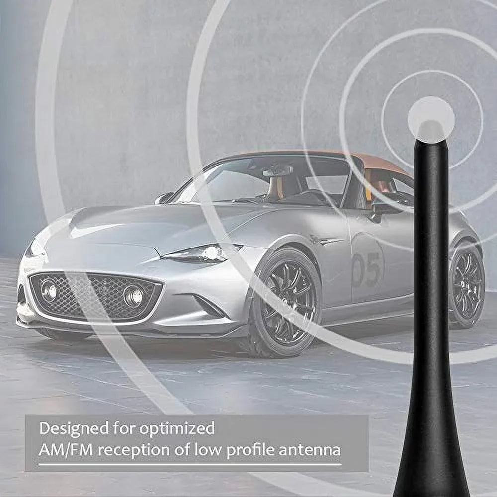 BASIKER 5 Inch Antenna - Stubby Radio Mast Antenna for 2006-2022 Mazda Miata MX-5 - Support for Car Wash