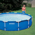 Intex Metal Above Ground Pool w/ Pump, Filter Cartridge 6 Pack, and protector