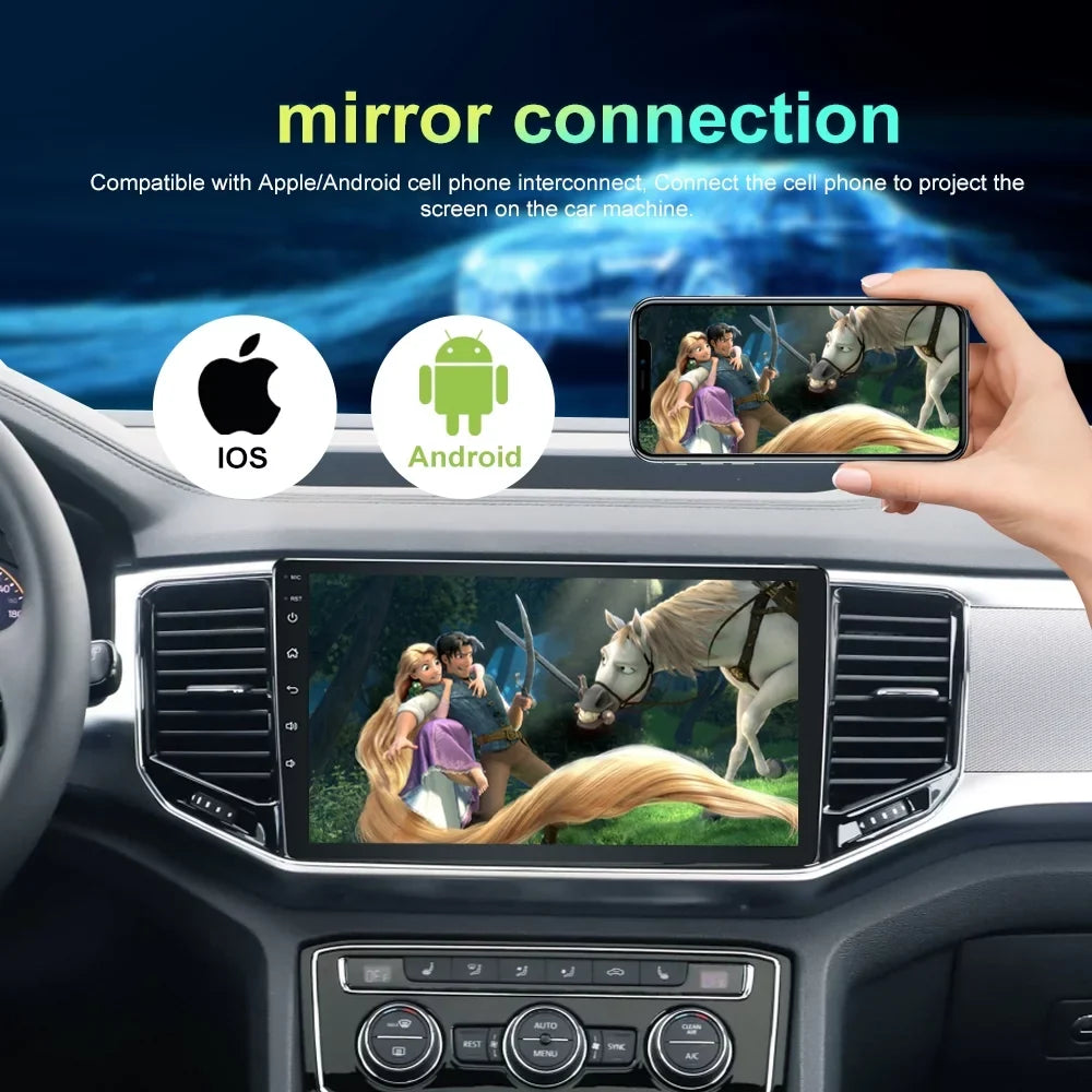 Car Radio for  Highlander 2014-2019 Built-in Carplay/Android Auto, Android 10 Host 4G RAM 64G ROM with WiFi GPS Navigation Bluetooth Steering Wheel Control