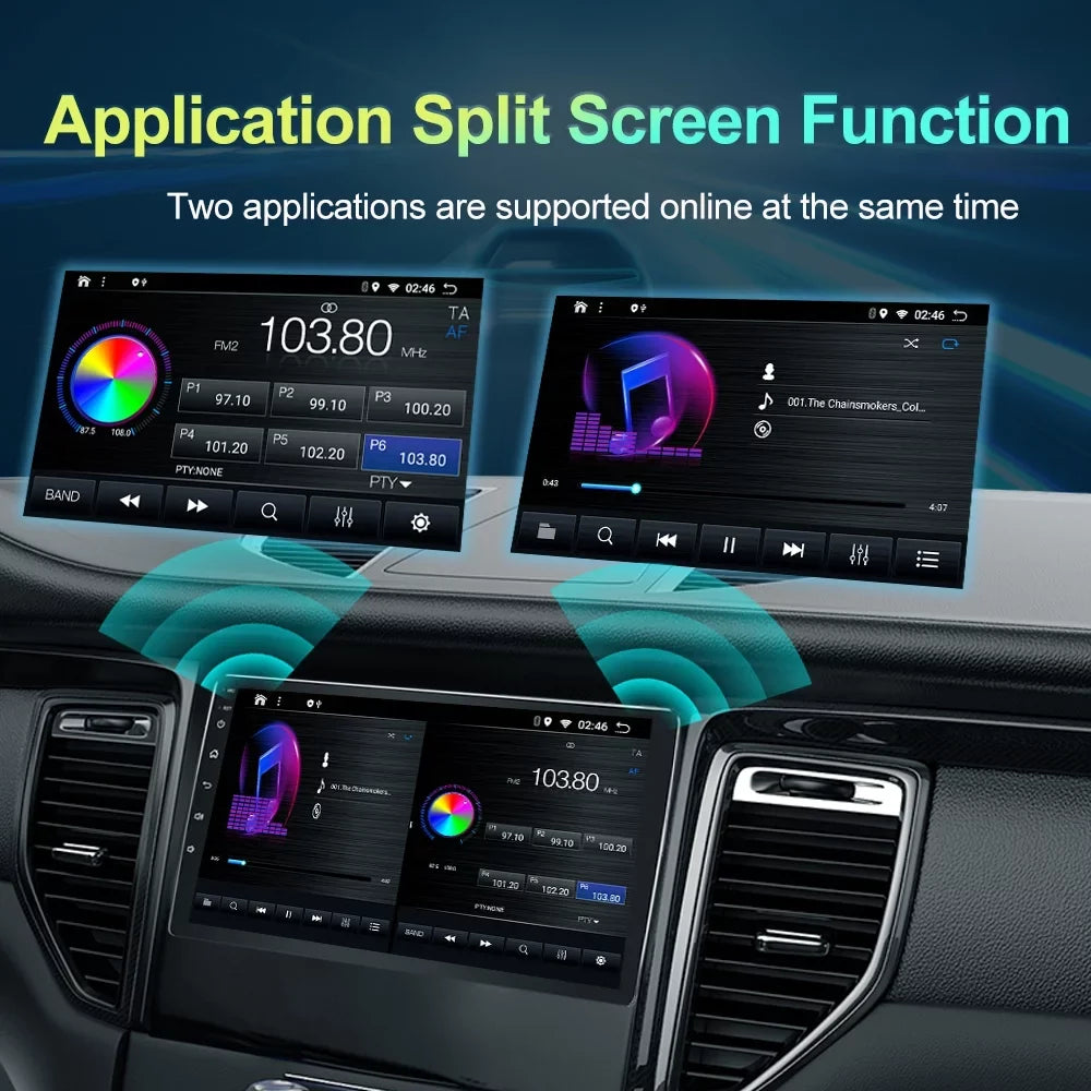 Car Radio for  Highlander 2014-2019 Built-in Carplay/Android Auto, Android 10 Host 4G RAM 64G ROM with WiFi GPS Navigation Bluetooth Steering Wheel Control