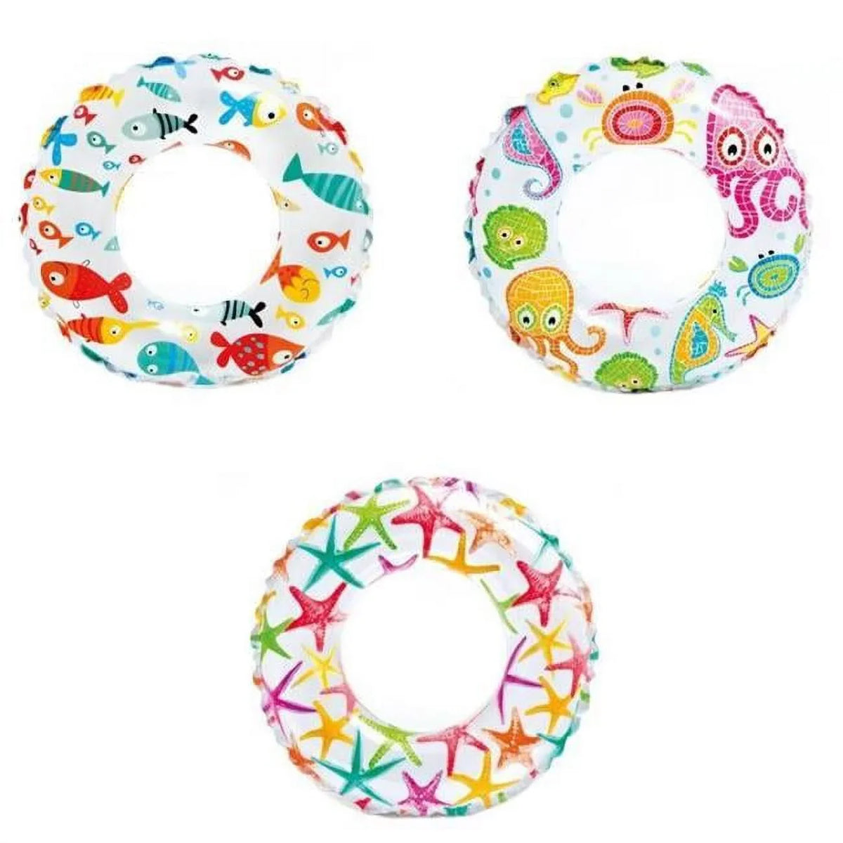 Inflated Swim Rings, Assorted Print - Case of 36. DDI 2364906 20 in