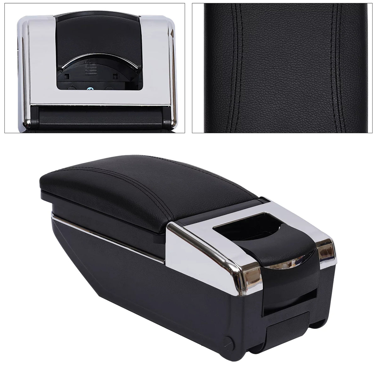 ZhdnBhnos Car Armrest Storage Box Container Rotatable Arm Rest Holder Center Console Black For Nissan Versa/Tiida/Latio 2007-2011