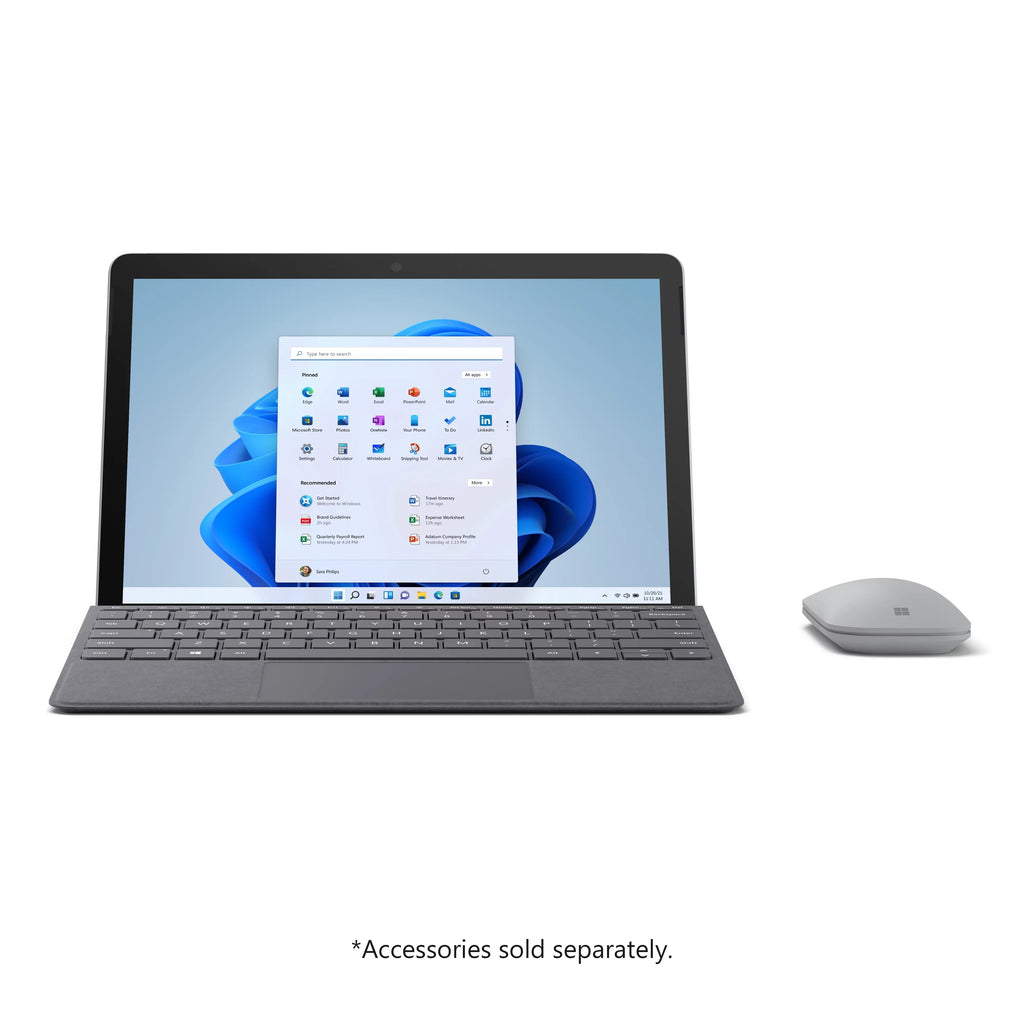 Surface Go 3 10.5" Pixel Sense Flow Display, 10 Point Multi- touch, ®Pentium® Gold 6500Y, 8GB RAM, 128GB SSD, Platinum, Windows 11, 8VA-00001