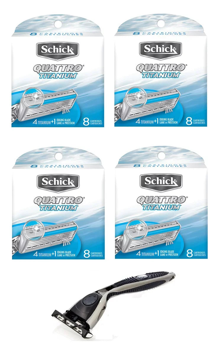 appropriate Razor + Schick Quattro Titanium Refill, 8 Ct (4 Pack)