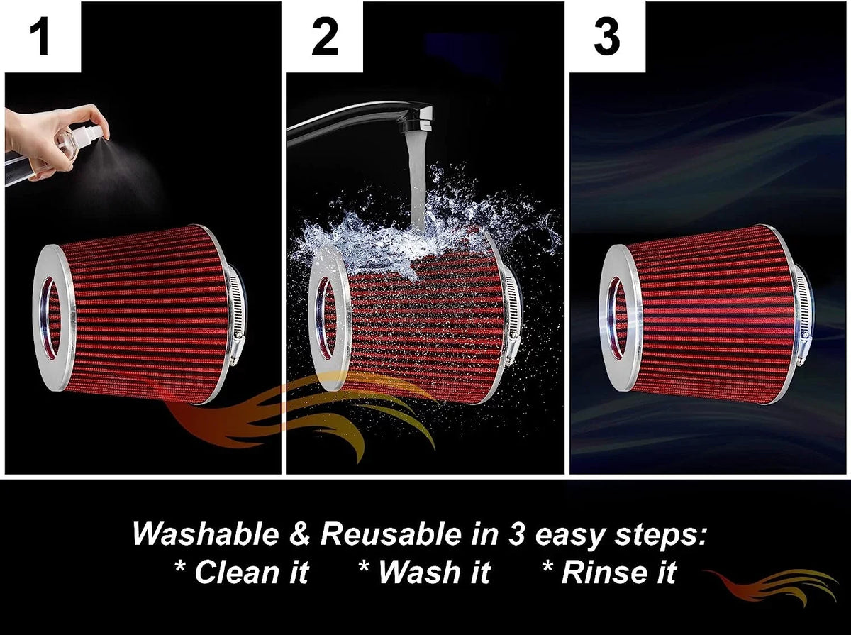 Rtunes Racing Cold Air Intake Kit + Filter Combo RED matching For 96-05 Chevy S10 / Blazer 4.3L / 96-05 GMC Sonoma/Jimmy 4.3L / 97-00 Isuzu Hombre / 96-01 Oldsmobile Bravada 4.3L