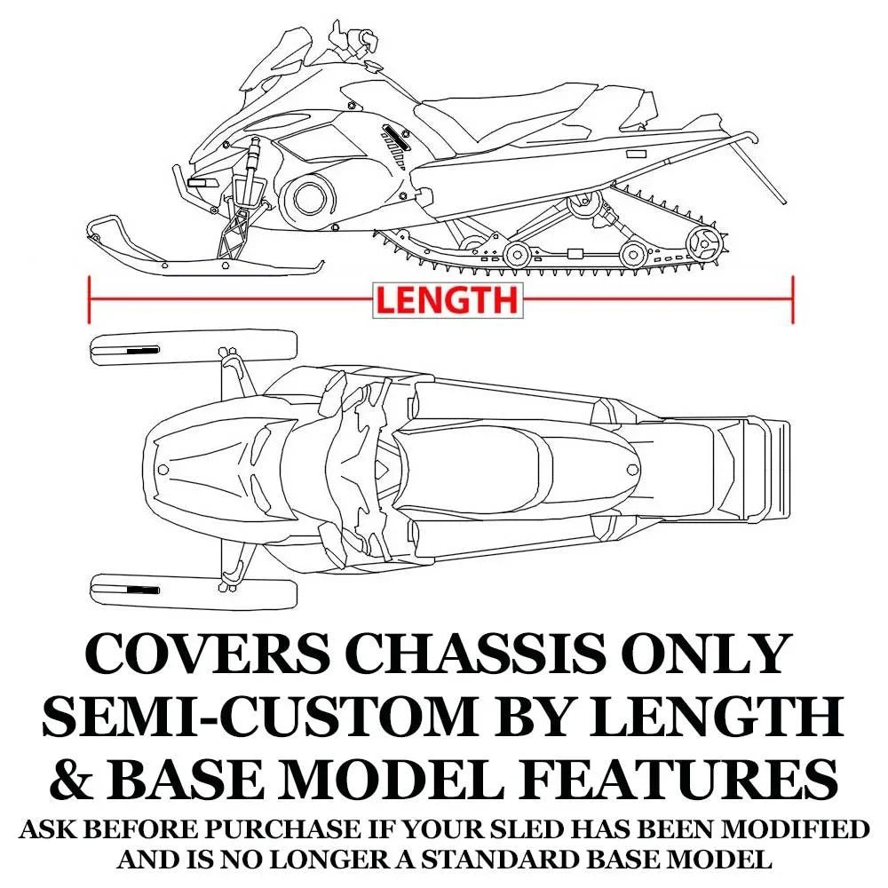 Snow shield suitable for 2007-2009 Arctic Cat snowmobile model M1000 153, Trailerable 600 Denier Snow Machine Sled Gear
