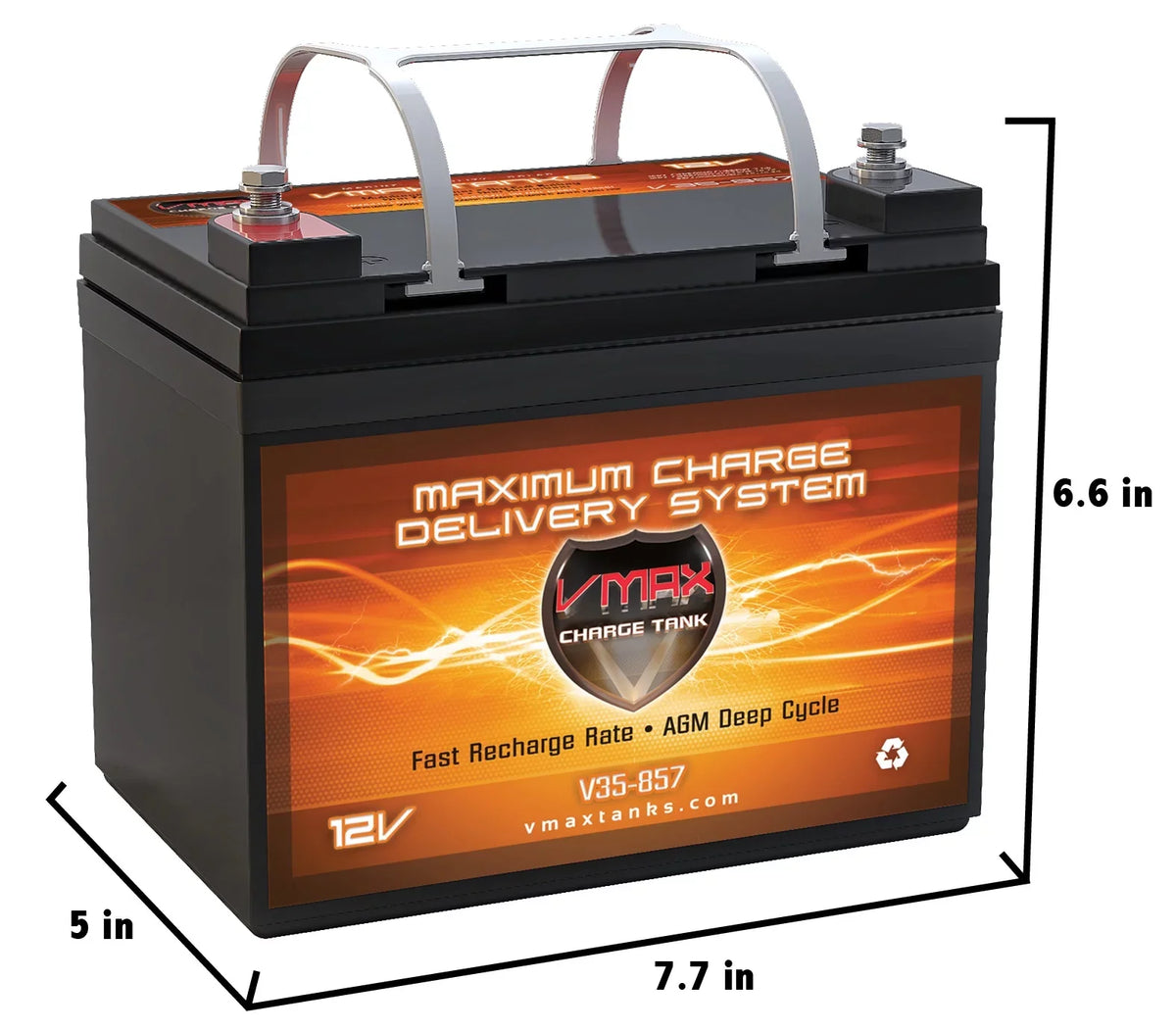 Vmax V35-857 12 Volt 35AH AGM U1 Battery for Minn Kota Traxxis 45lb Trolling Motor ship Vehicle
