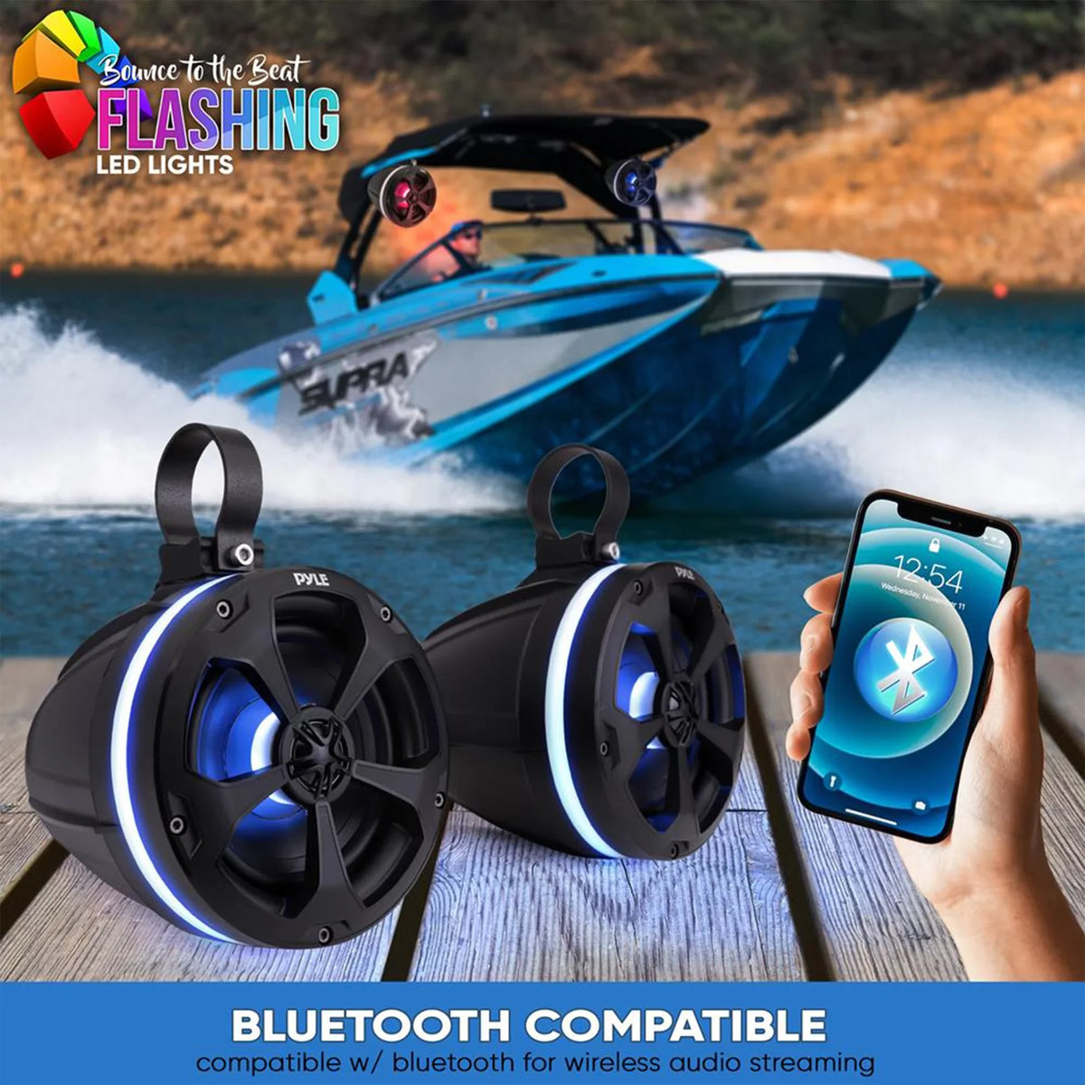 Pyle 5.25 In 1,000 Watt 2 Channel Waterproof Off Road vessel and ATV Speakers