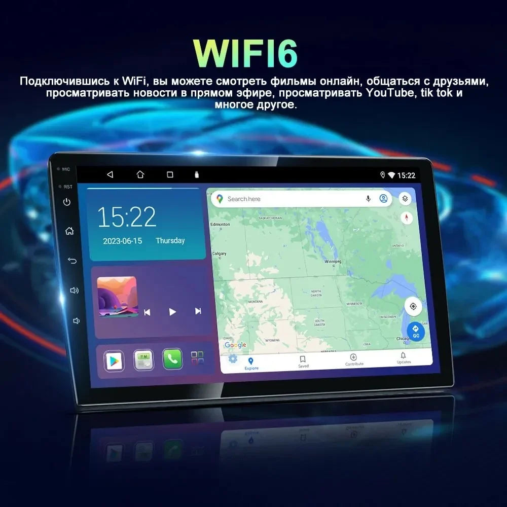 Car Radio for  Highlander 2014-2019 Built-in Carplay/Android Auto, Android 10 Host 4G RAM 64G ROM with WiFi GPS Navigation Bluetooth Steering Wheel Control