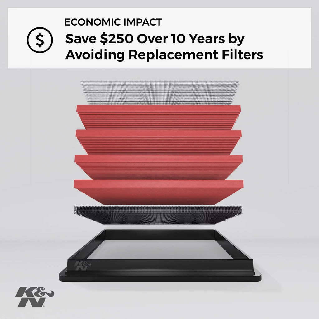 K&N Engine Air Filter: High Performance, Premium, Washable, Replacement Filter: 2013-2019 Chevy/Cadillac V6 (Impala, XTS), 33-2483