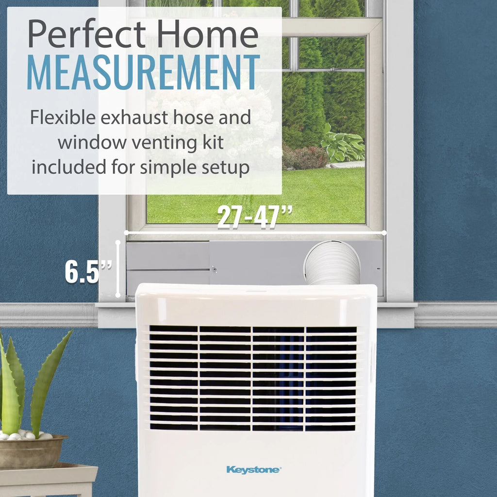 Ft.. Keystone 5,000 BTU 115V Portable Air Conditioner with I Sense Remote Control for a Room up to 250 Sq