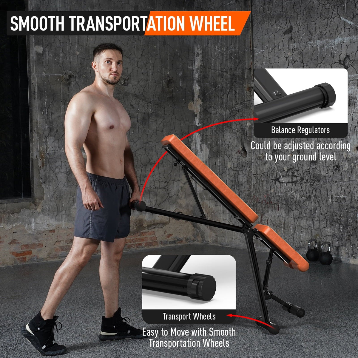 POOBOO Weight Bench Workout Indoor Folding incline bench Incline Adjustable and Thickened 5 Layer Structure gym bench for Home Training 800 lbs Capacity