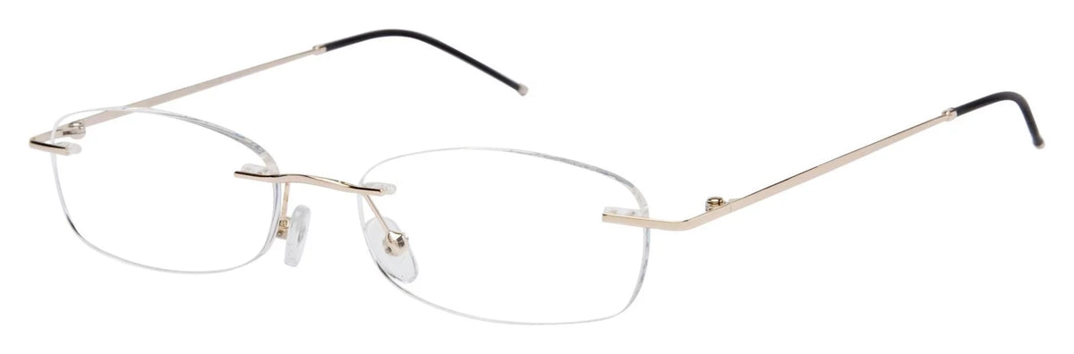 NEW SUCCESS SS-303 Gold Rimless Eyeglasses 49/17/135 with Case