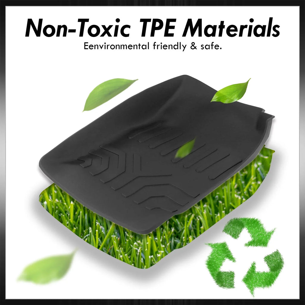 AJP Distributors All climate Season Proof Rubber Floor Mats Front Rear Set suitable/Replacement For Chevy Colorado GMC Canyon Crew Cab 2015 2016 2017 2018 2019 2020 2021 2022 15 16 17 18 19 20 21 22