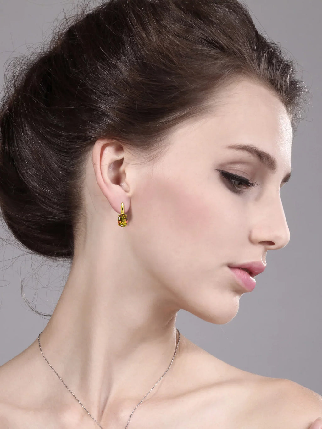 Gem Stone King 9.00 Ct Oval Mango Mystic Topaz 18K Yellow Gold Plated Silver Earrings