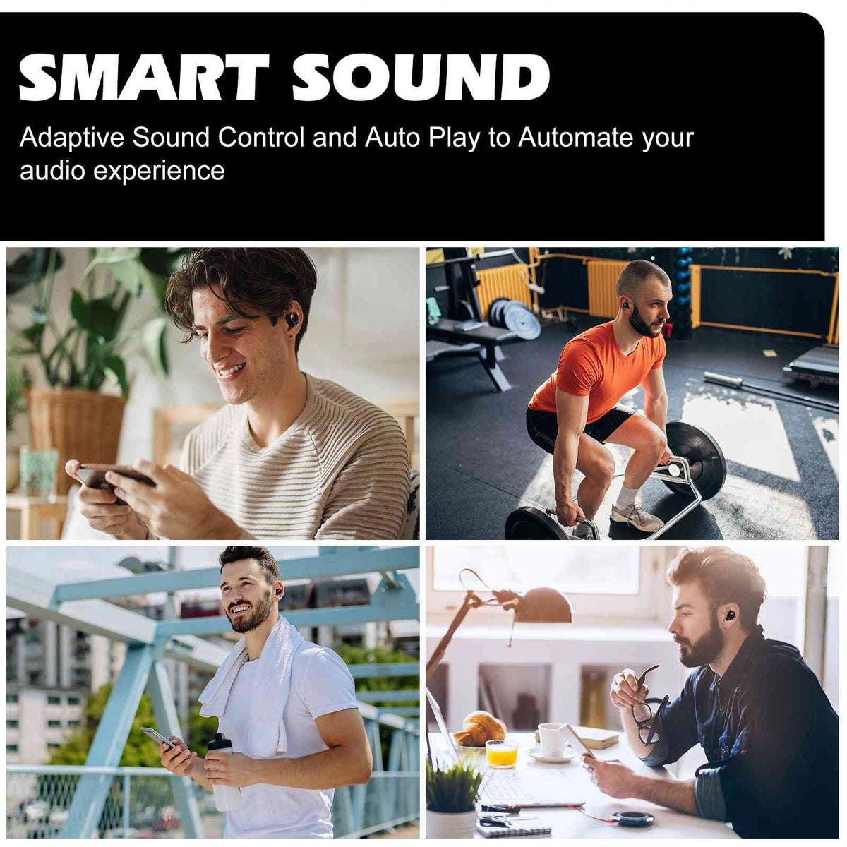 UrbanX True Wireless Bluetooth Earbuds + Charging Case, Black, Dual Connect, IPX5 aqua Resistance, Bluetooth 5.2 Connection, Balanced, Bass Boost appropriate with  Pad Pro