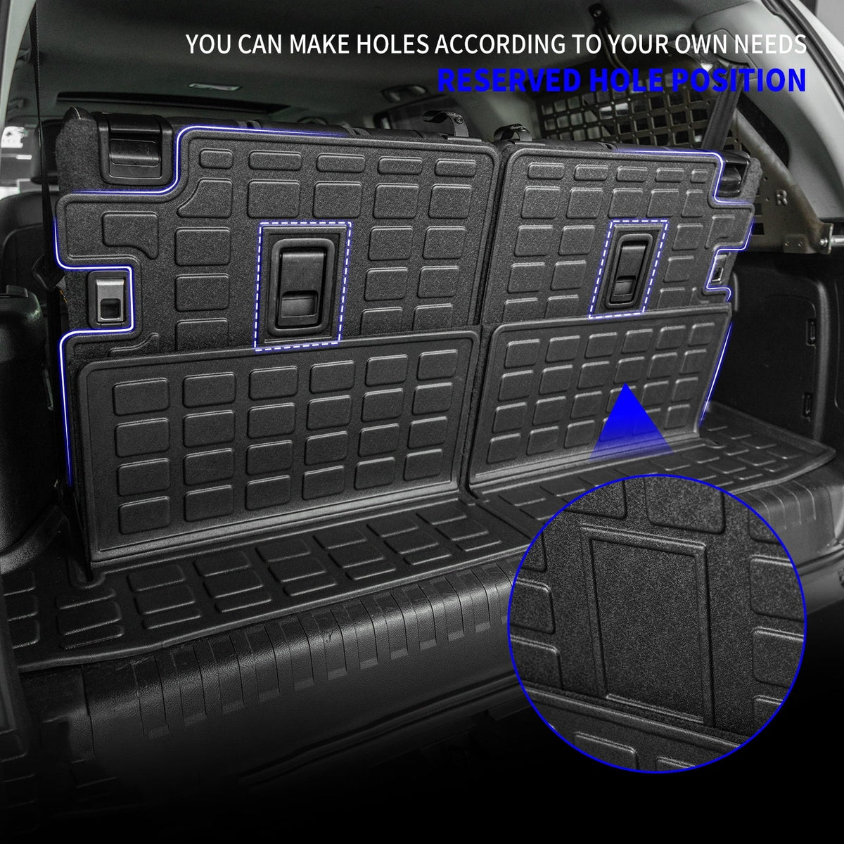 Fit 2010-2023  4Runner 7 Seats Trunk Mat Cargo Liner Accessories (3rd Row Backrest Mats+Trunk Mat)