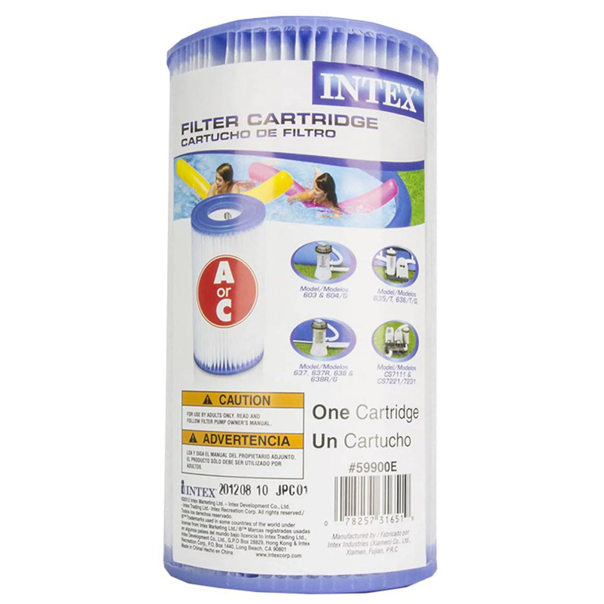 Intex Metal Above Ground Pool w/ Pump, Filter Cartridge 6 Pack, and protector
