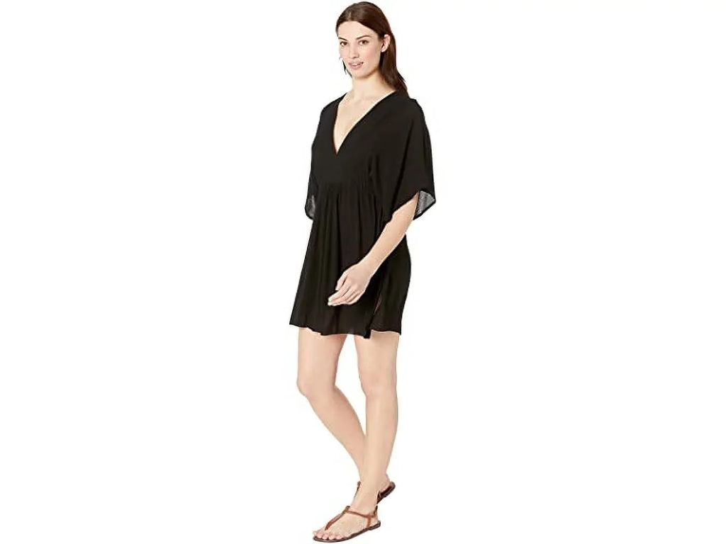 Ralph Lauren BLACK Crinkle Rayon protector-up Tunic Dress, US X-Small, UK 6