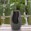 2 gal Modern Decorative Concrete Pot Electric Garden Fountain. 14 in