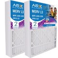 16x25x5 Air Filter MERV 13 Comparable to MPR 1500 - 2200 & FPR 9 appropriate with GeneralAire 14161 Premium USA Made 16x25x5 Furnace Filter 2 Pack by AIRX FILTERS WICKED CLEAN AIR.