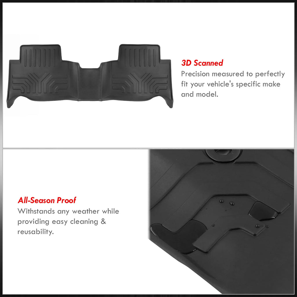 AJP Distributors All climate Season Proof Rubber Floor Mats Front Rear Set suitable/Replacement For Chevy Colorado GMC Canyon Crew Cab 2015 2016 2017 2018 2019 2020 2021 2022 15 16 17 18 19 20 21 22
