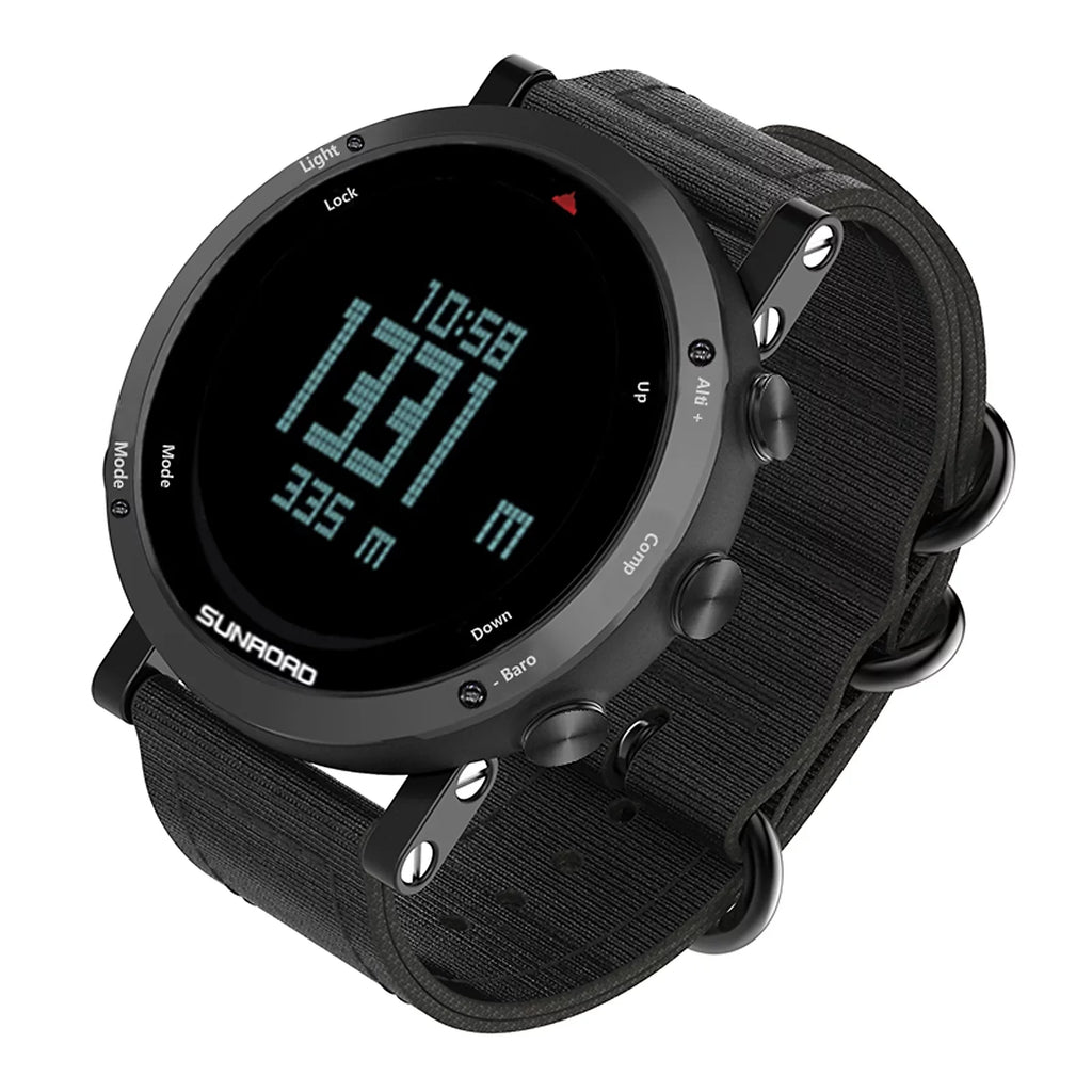 Barometer Altimeter Compass  climate Forecast Men Watch 50meters -immune Multifunctional Outdoor Sports Watch for Mountaineering Running Trekking Camping