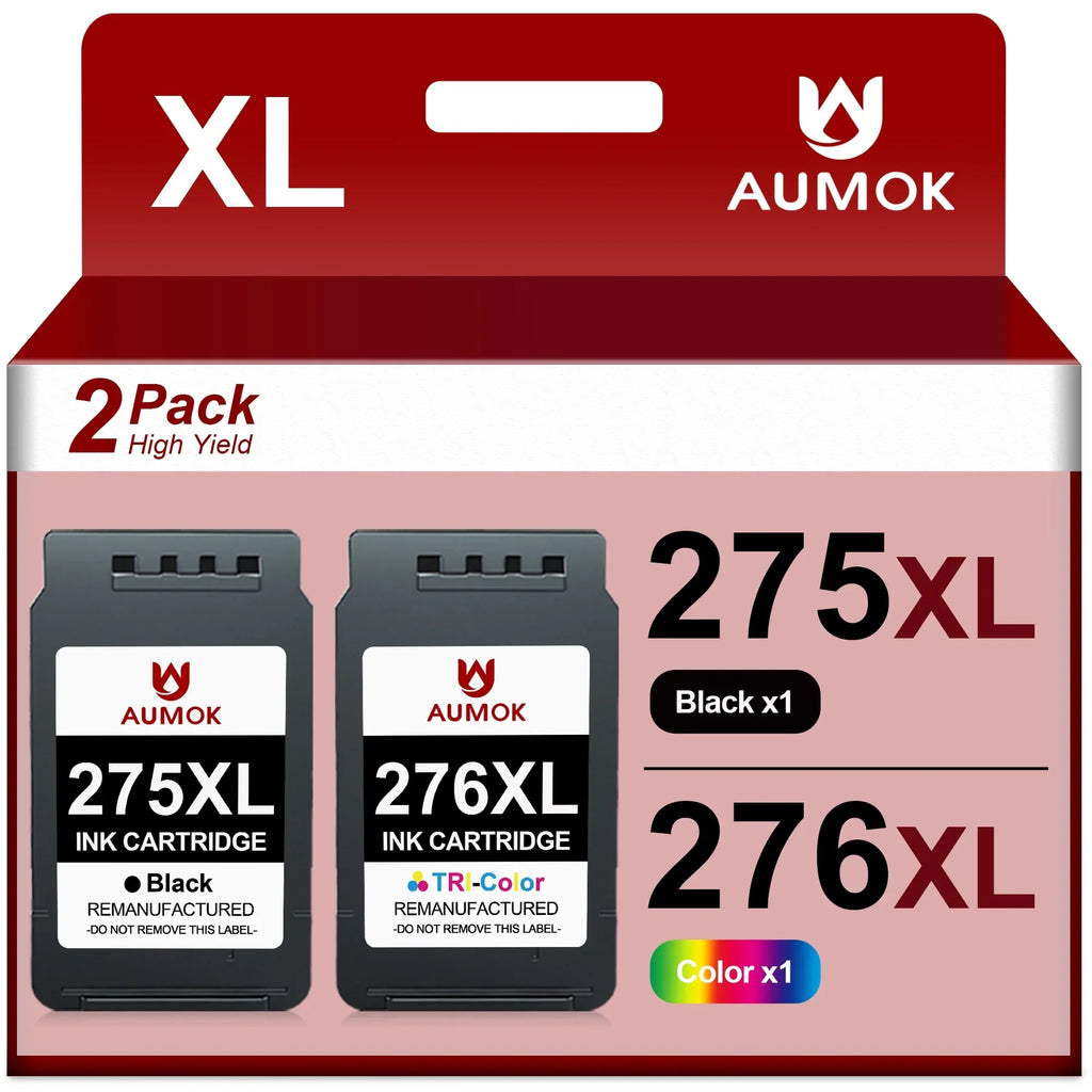 275XL 276XL Ink Cartridge Replacement for  PG-275 CL-276 275 276 Combo XL suitable with  PIXMA TS3520 TS3522 TS3500 TR4720 TR4722 TR4700 Printer(1 Black, 1 Color)