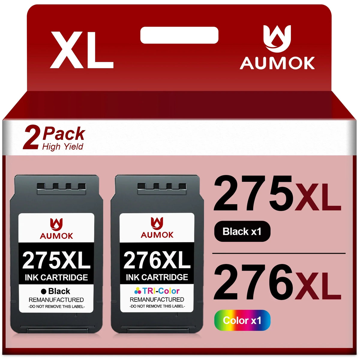 275XL 276XL Ink Cartridge Replacement for  PG-275 CL-276 275 276 Combo XL suitable with  PIXMA TS3520 TS3522 TS3500 TR4720 TR4722 TR4700 Printer(1 Black, 1 Color)
