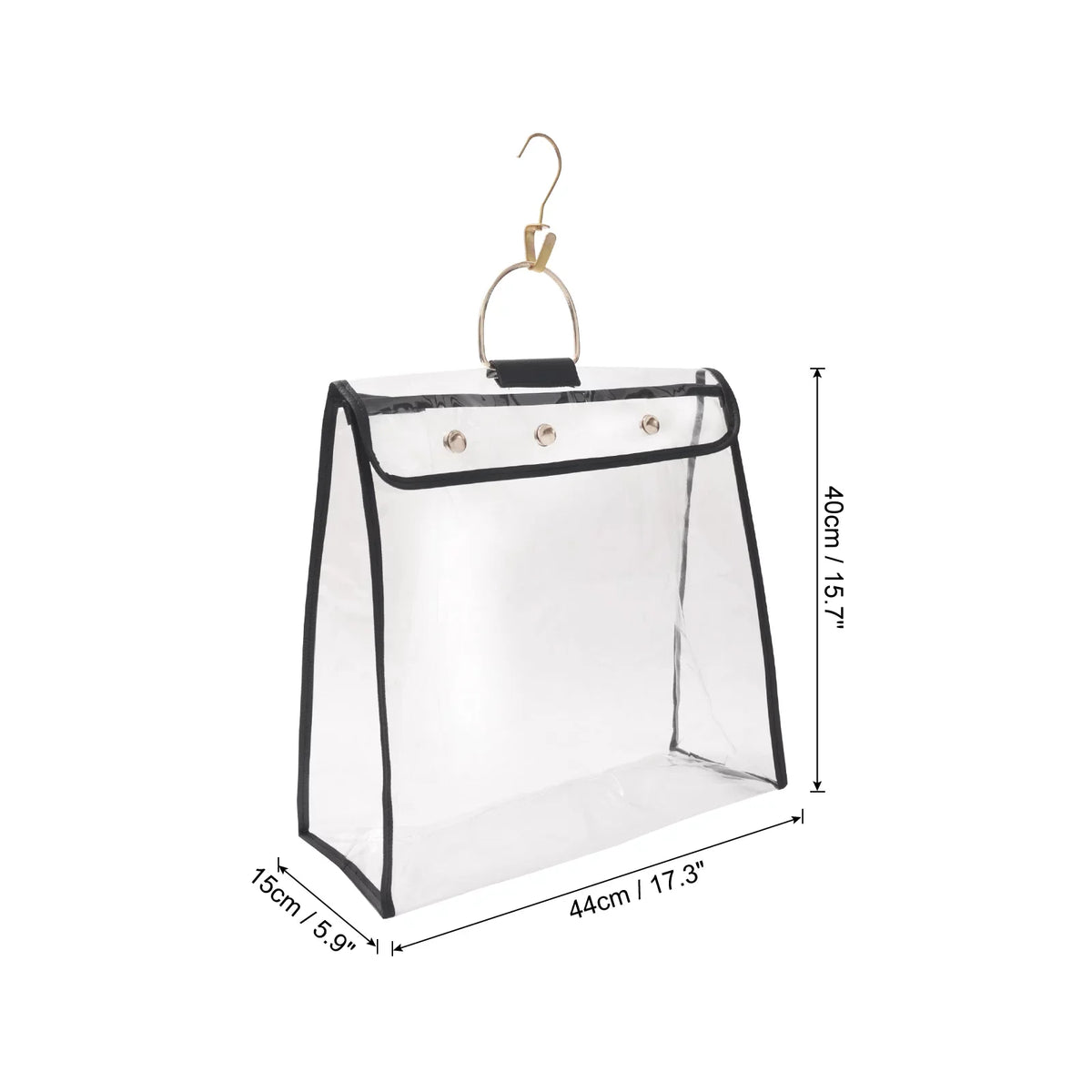 Uxcell Handbag Dust Bags, Large Size PVC Clear Dustproof Purse Storage Organizer, Black