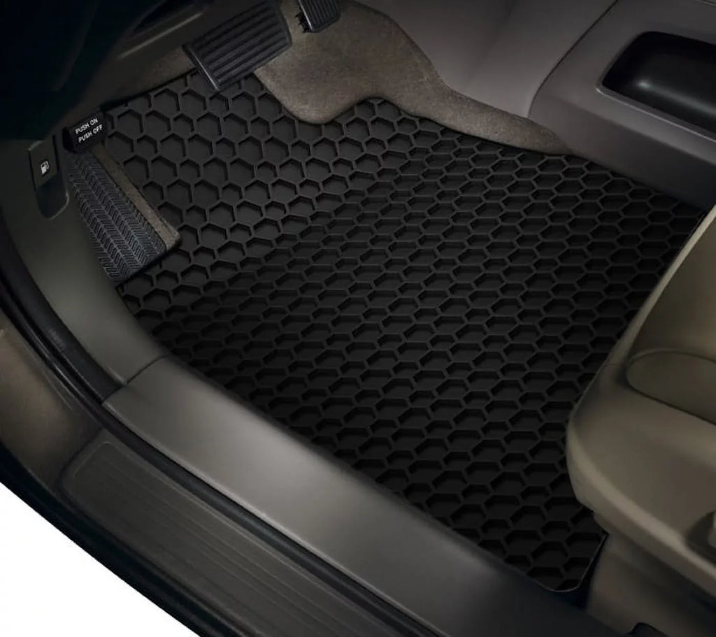 ToughPRO - 1st & 2nd Row Mats matching with MERCEDES-BENZ C400 - All atmospheric conditions Heavy Duty (Made in USA) - Black Rubber - 2015 (Sedan)