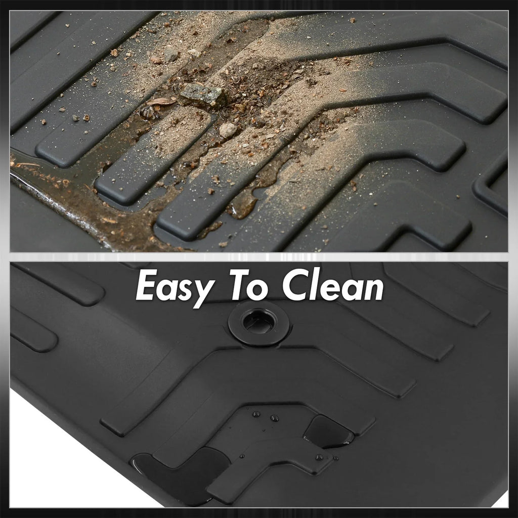 AJP Distributors All climate Season Proof Rubber Floor Mats Front Rear Set suitable/Replacement For Chevy Colorado GMC Canyon Crew Cab 2015 2016 2017 2018 2019 2020 2021 2022 15 16 17 18 19 20 21 22