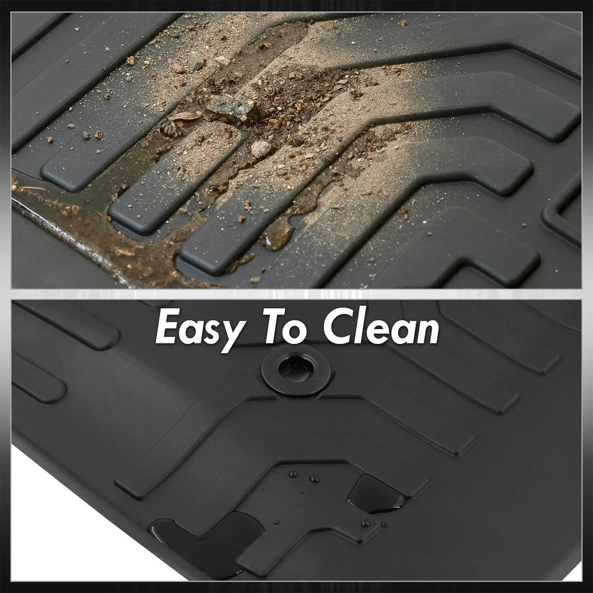 AJP Distributors All climate Season Proof Rubber Floor Mats Front Rear Set suitable/Replacement For Chevy Colorado GMC Canyon Crew Cab 2015 2016 2017 2018 2019 2020 2021 2022 15 16 17 18 19 20 21 22