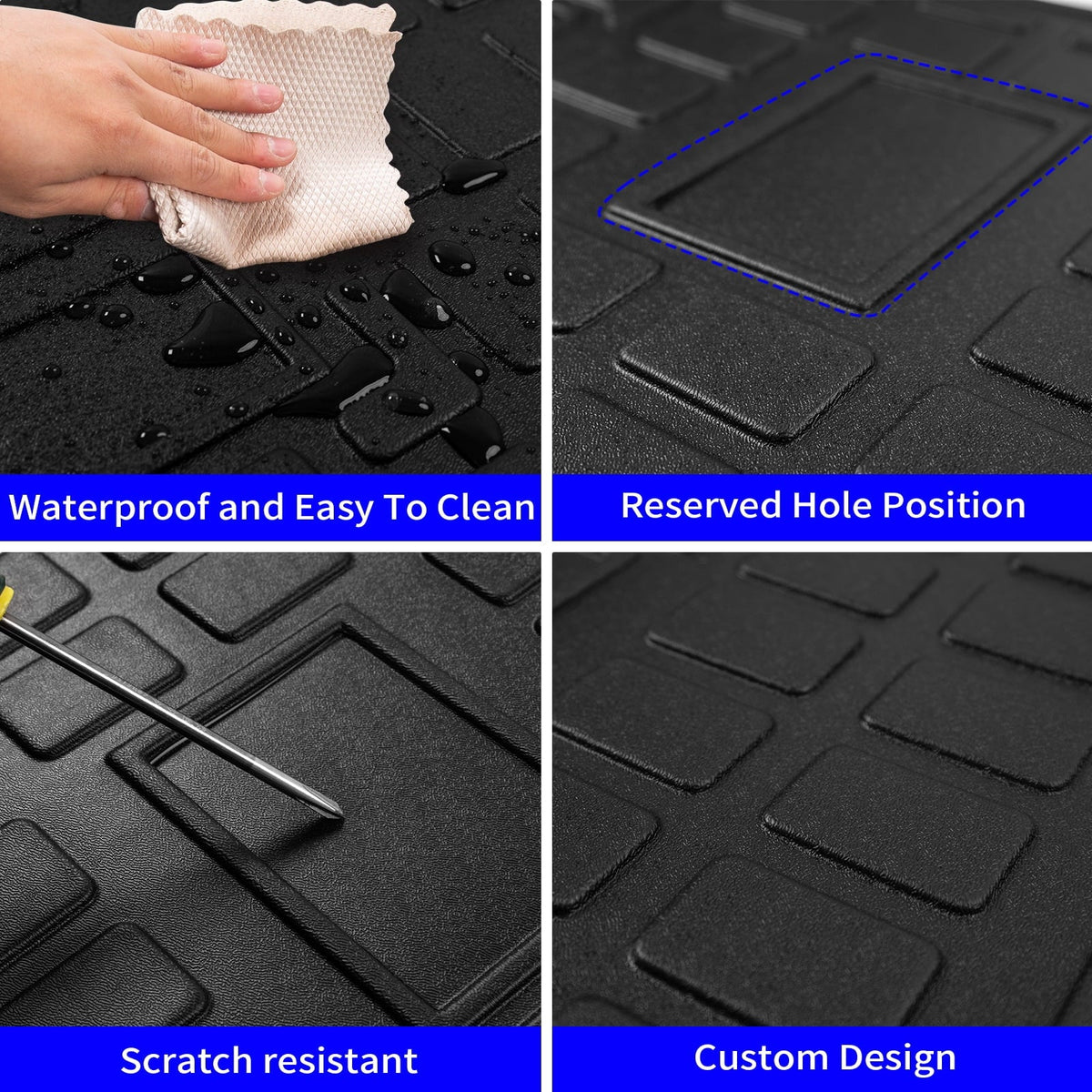Fit 2010-2023  4Runner 7 Seats Trunk Mat Cargo Liner Accessories (3rd Row Backrest Mats+Trunk Mat)