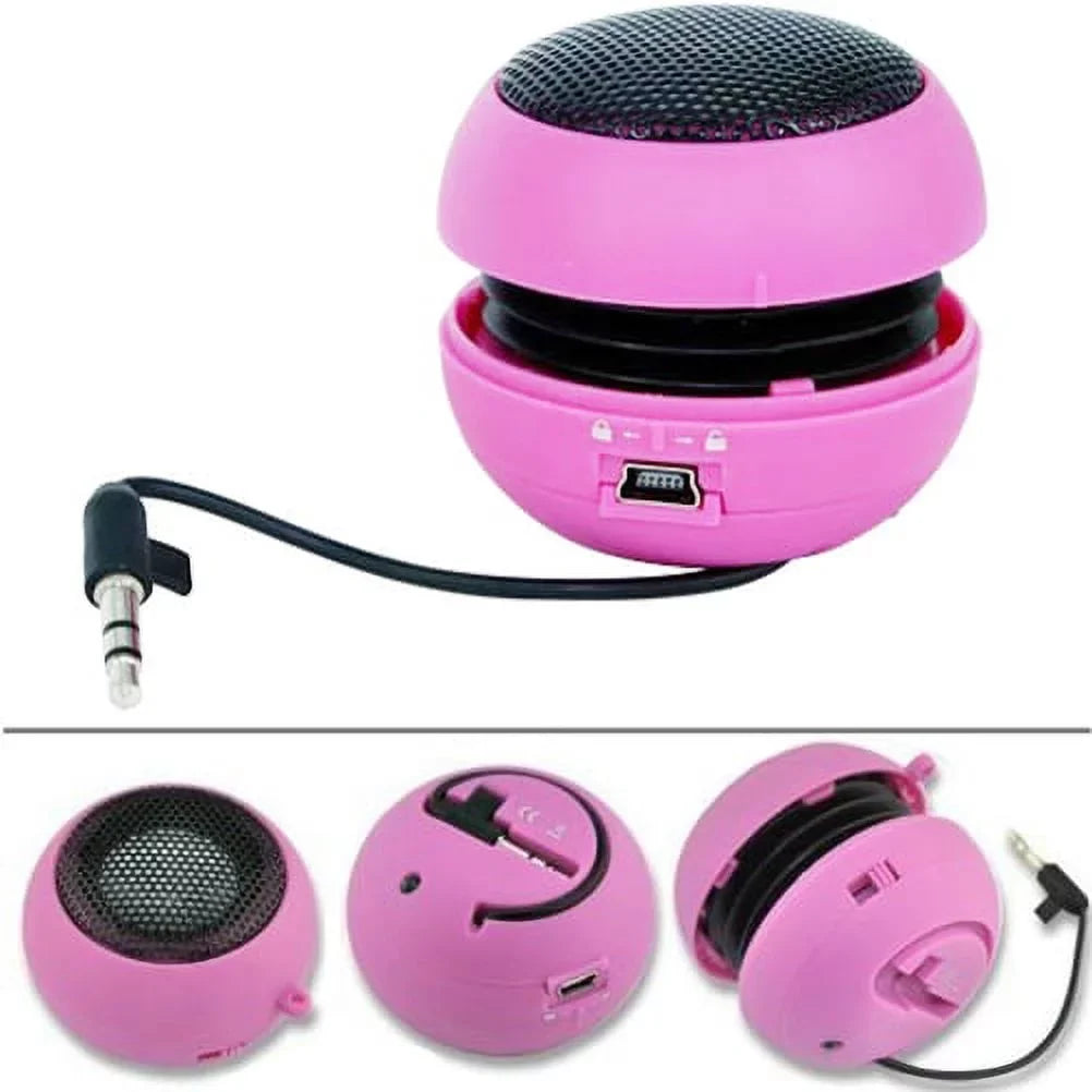 Wired Portable Loud Speaker Pink Multimedia Audio System Rechargeable appropriate With Alcatel Onyx -  V50 ThinQ 5G, G8 ThinQ - Motorola Moto G7 Power Play - Nokia 3.1 Plus