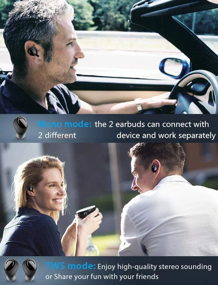 Wireless TWS Headphones for  Galaxy A23 5G Phone - Earbuds Earphones True Wireless Stereo Headset Hands-free Mic X6B suitable With Galaxy A23 5G Model