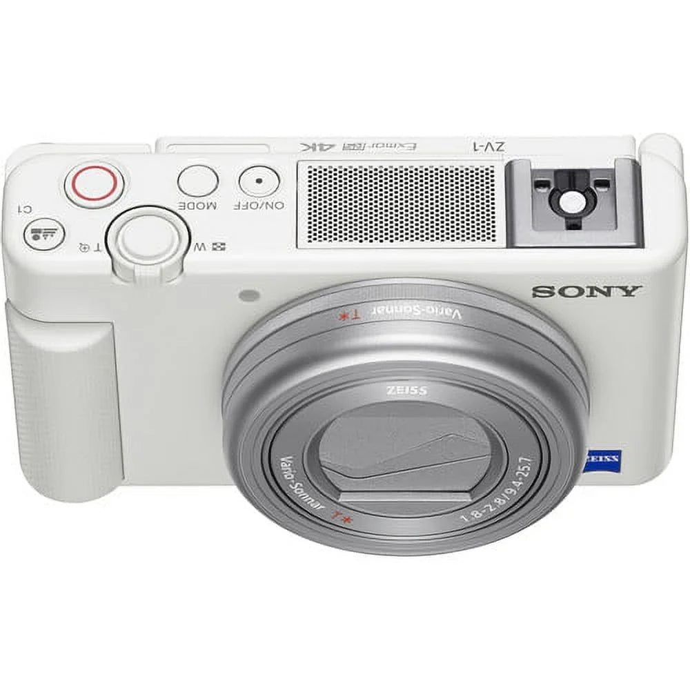 ZV-1 Compact Digital Vlogging 4K Camera (White) for Content Creators & Vloggers +  LCS-CSJ Soft Carrying Case +Expo-Cloth