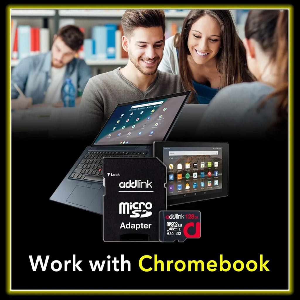 addlink roSDXC 128GB 2-Pack + Adapter UHS-1 U4 V30, matching for Android Smartphones, Camera, Dash Cam Tablets, Go