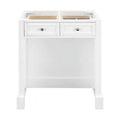 De Soto Makeup Countertop Unit with 3 CM Grey Expo Quartz Top, Bright White. James Martin Furniture  30 in