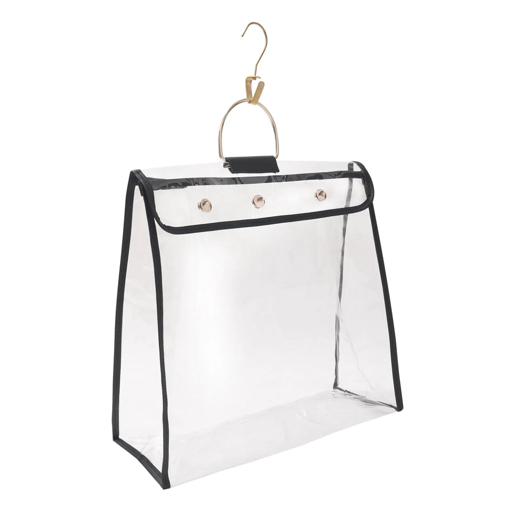 Uxcell Handbag Dust Bags, Large Size PVC Clear Dustproof Purse Storage Organizer, Black