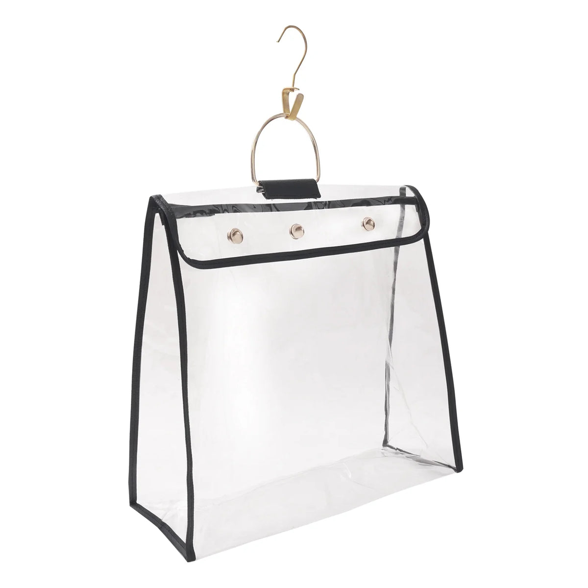 Uxcell Handbag Dust Bags, Large Size PVC Clear Dustproof Purse Storage Organizer, Black