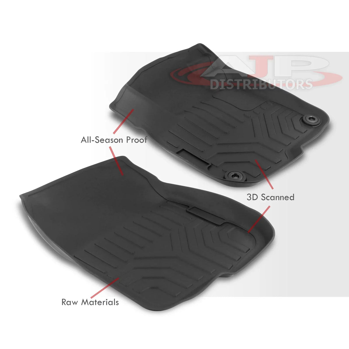 AJP Distributors 3-Piece All climate Season Proof Guard TPE Rubber Floor Mats Liner Front Rear Set matching/Replacement For Honda CR-V CRV SUV RW RT 2017 2018 2019 2020 2021 2022 17 18 19 20 21 22