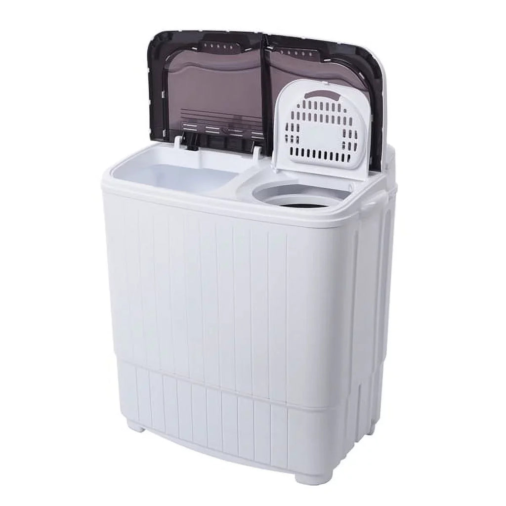 SYTHERS Semi-Automatic Washing Machine 14.3lbs, Mini 7.7lbs Washer Machine with 6.6lbs Spinner, Twin Tub Washer Combo with Drain Pump, for Dorms Apartments