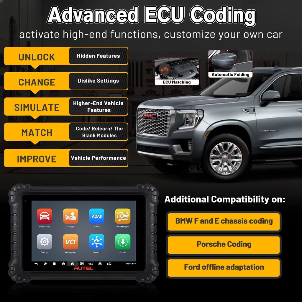 Autel MaxiSYS MS906 Pro Car Diagnostic Scanner, Upgrade of MS906BT/MK906BT, ECU Coding, Bi-Directional Control