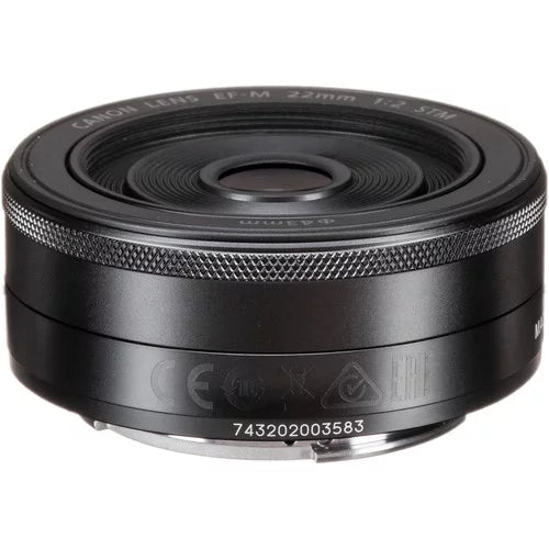EF-M 22mm f/2 STM Lens in Black  suitable with  Mirrorless Cameras:  EOS M10, M100, M200, M3, M5, M50, M50 Mark II, M6, M6 Mark II & More