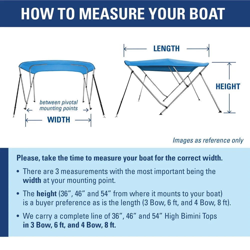 L x 79" - 84" W BEIGE. Bimini Top ship protector 36" High 3 Bow 6' ft