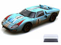 Diecast Car & Display Case Package - 1966  GT-40 MK II #1 w/ Dirt, Gulf Blue - Shelby Collectibles SC405 - 1/18 Scale Diecast Model Toy Car w/Display Case