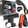 [New 2023] GPX-950 Bike Lights appropriate with Garmin/Go-Pro Mounts USB-C Rechargeable Front and Back Bicycle Light