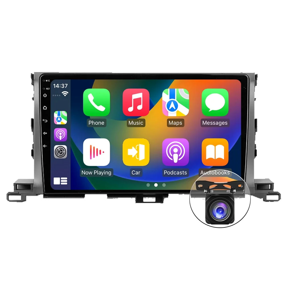 Car Radio for  Highlander 2014-2019 Built-in Carplay/Android Auto, Android 10 Host 4G RAM 64G ROM with WiFi GPS Navigation Bluetooth Steering Wheel Control