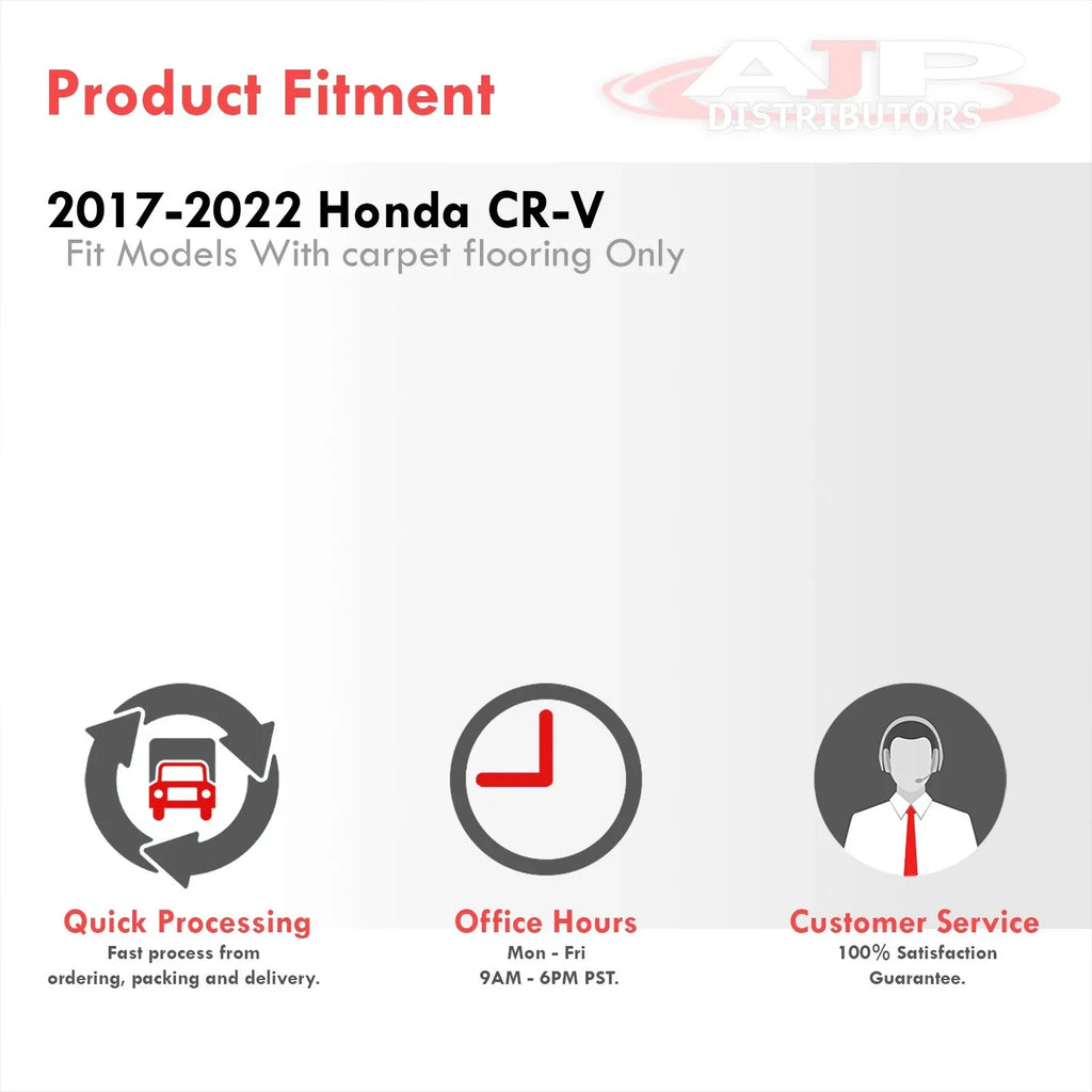 AJP Distributors 3-Piece All climate Season Proof Guard TPE Rubber Floor Mats Liner Front Rear Set matching/Replacement For Honda CR-V CRV SUV RW RT 2017 2018 2019 2020 2021 2022 17 18 19 20 21 22